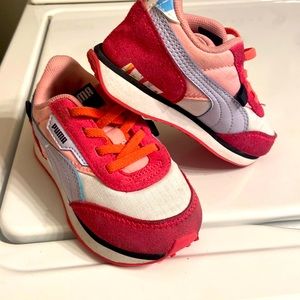 size 8 C girls multi color puma sneakers